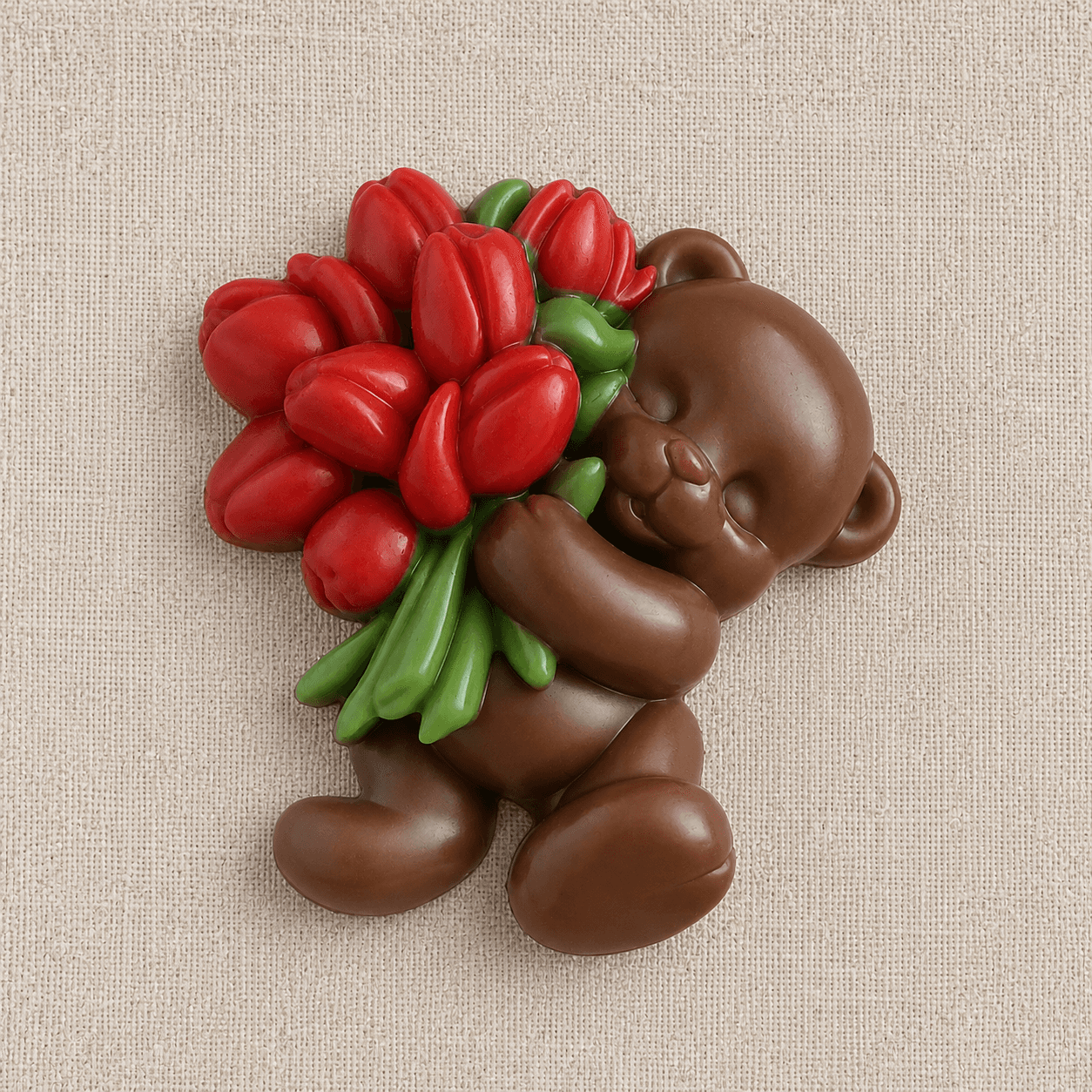 Teddy holding Tulips 4